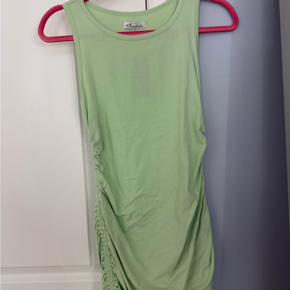 Hollister Light Green Ruched Tank Top